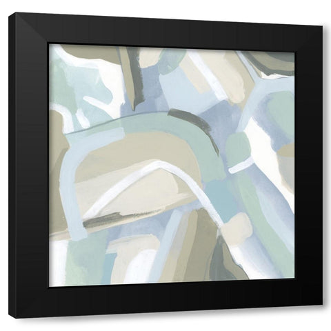 Blue Vibration IV Black Modern Wood Framed Art Print by Vess, June Erica
