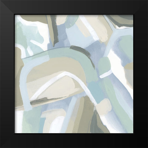 Blue Vibration IV Black Modern Wood Framed Art Print by Vess, June Erica