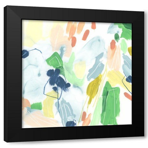 Tropical Terrazzo II Black Modern Wood Framed Art Print by Vess, June Erica