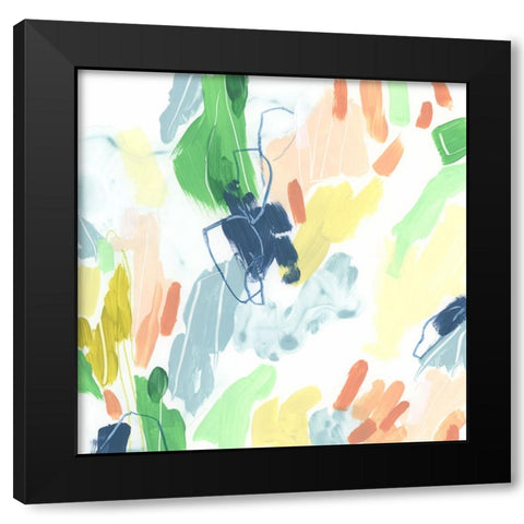 Tropical Terrazzo IV Black Modern Wood Framed Art Print with Double Matting by Vess, June Erica