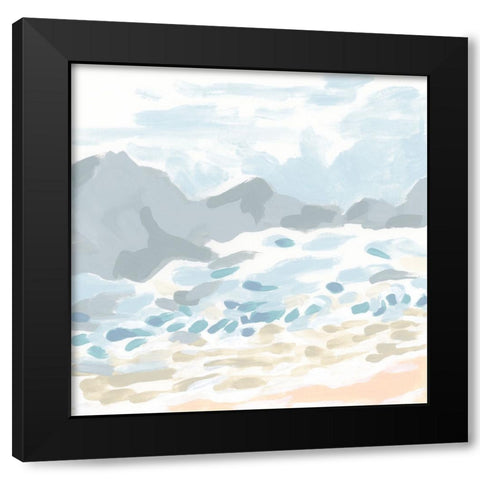 Brush Surf I Black Modern Wood Framed Art Print by Vess, June Erica