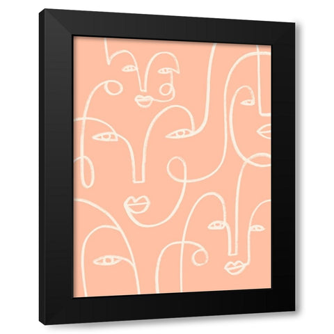 Custom Connected Expressions I Black Modern Wood Framed Art Print by Goldberger, Jennifer