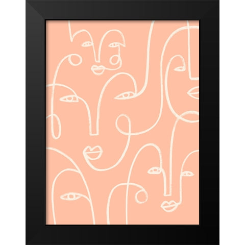 Custom Connected Expressions I Black Modern Wood Framed Art Print by Goldberger, Jennifer