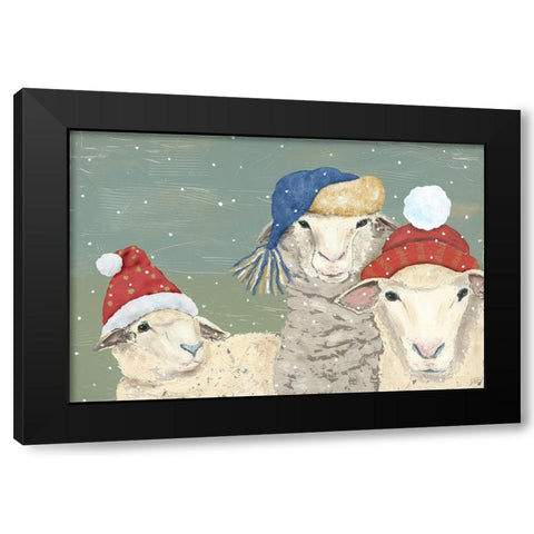 Sheep Xmas I Black Modern Wood Framed Art Print with Double Matting by Reynolds, Jade