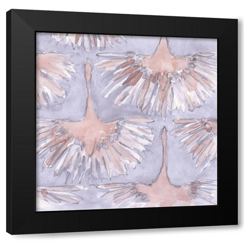 The Bird Gathering I Black Modern Wood Framed Art Print by Dixon, Samuel