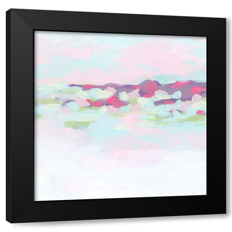 Rose Quartz Shore I Black Modern Wood Framed Art Print with Double Matting by Vess, June Erica