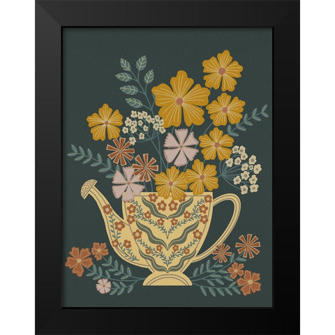 Folk Art Fun II Black Modern Wood Framed Art Print by Moore, Regina