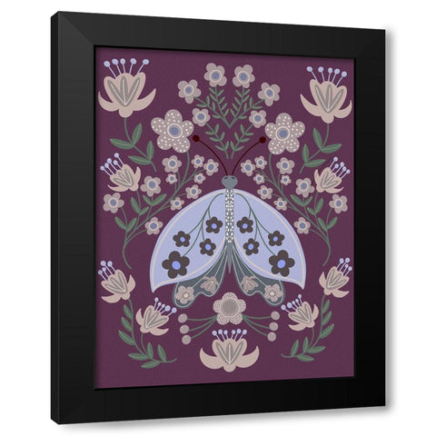 Folk Art Fun III Black Modern Wood Framed Art Print with Double Matting by Moore, Regina