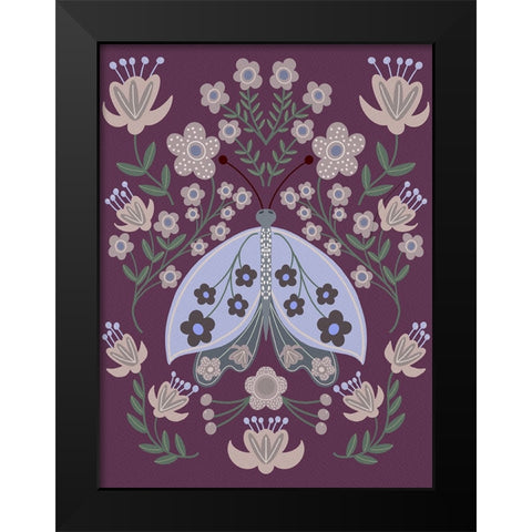 Folk Art Fun III Black Modern Wood Framed Art Print by Moore, Regina