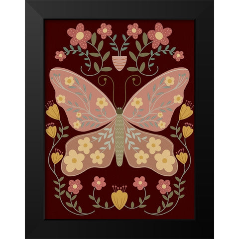 Folk Art Fun IV Black Modern Wood Framed Art Print by Moore, Regina