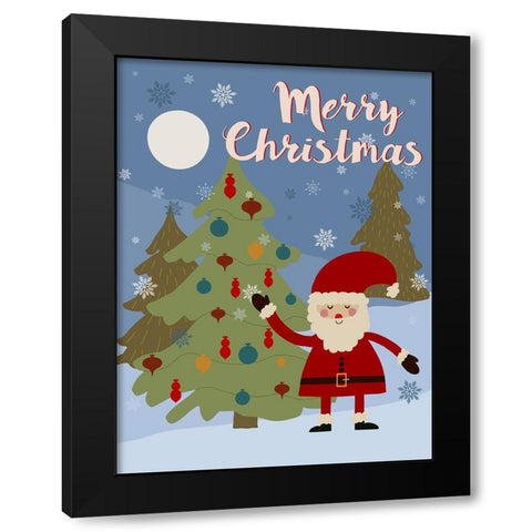 Winer Santa I Black Modern Wood Framed Art Print by Moore, Regina