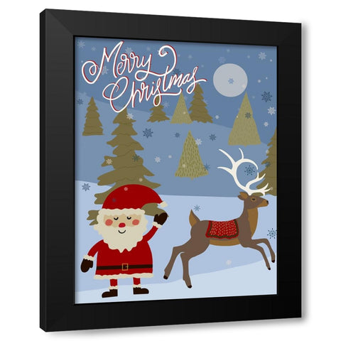 Winer Santa II Black Modern Wood Framed Art Print by Moore, Regina