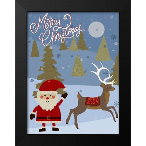 Winer Santa II Black Modern Wood Framed Art Print by Moore, Regina