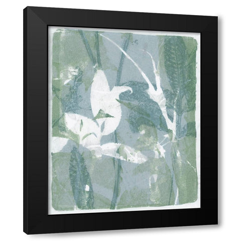 Subtle Sage Flora I Black Modern Wood Framed Art Print by Barnes, Victoria