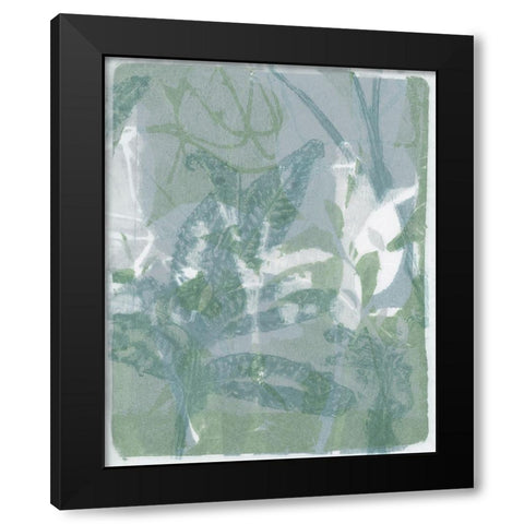 Subtle Sage Flora II Black Modern Wood Framed Art Print with Double Matting by Barnes, Victoria