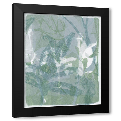 Subtle Sage Flora II Black Modern Wood Framed Art Print by Barnes, Victoria