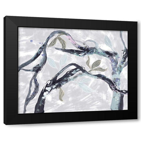 Snowy Branches I Black Modern Wood Framed Art Print with Double Matting by Wang, Melissa