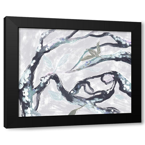 Snowy Branches II Black Modern Wood Framed Art Print with Double Matting by Wang, Melissa