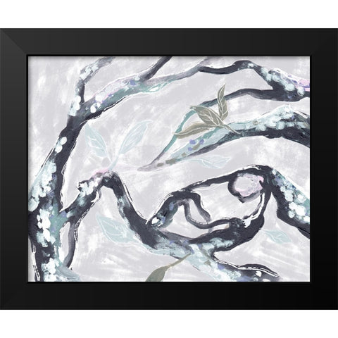 Snowy Branches II Black Modern Wood Framed Art Print by Wang, Melissa