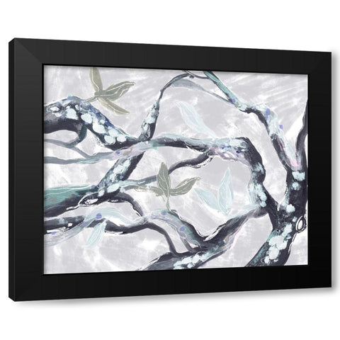 Snowy Branches III Black Modern Wood Framed Art Print with Double Matting by Wang, Melissa