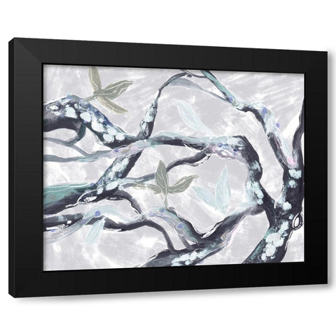 Snowy Branches III Black Modern Wood Framed Art Print by Wang, Melissa