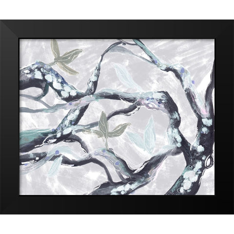 Snowy Branches III Black Modern Wood Framed Art Print by Wang, Melissa