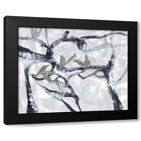 Snowy Branches IV Black Modern Wood Framed Art Print with Double Matting by Wang, Melissa