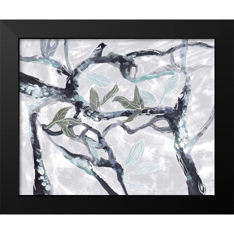 Snowy Branches IV Black Modern Wood Framed Art Print by Wang, Melissa