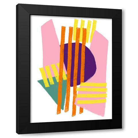 Color Plan IV Black Modern Wood Framed Art Print with Double Matting by Vess, June Erica