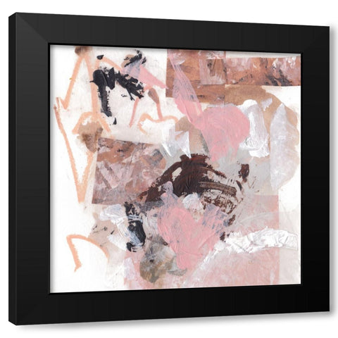 Pebble Rouge III Black Modern Wood Framed Art Print with Double Matting by Wang, Melissa