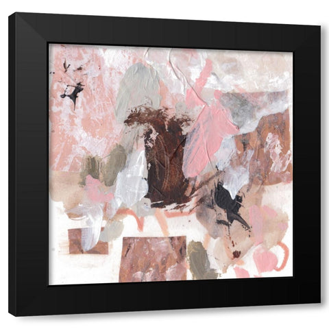 Pebble Rouge IV Black Modern Wood Framed Art Print with Double Matting by Wang, Melissa
