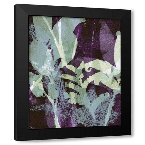 Frond Fresco I Black Modern Wood Framed Art Print with Double Matting by Barnes, Victoria