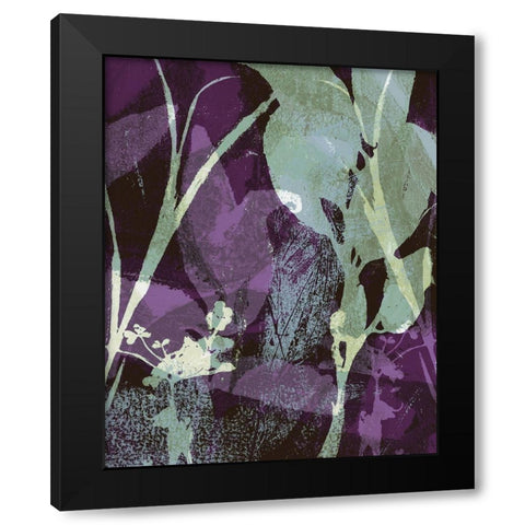 Frond Fresco II Black Modern Wood Framed Art Print with Double Matting by Barnes, Victoria