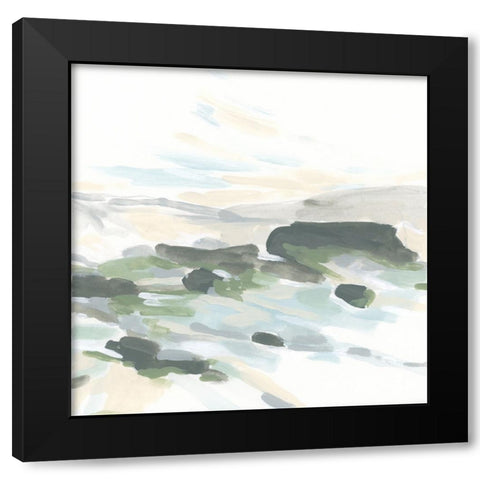 Open Currents I Black Modern Wood Framed Art Print with Double Matting by Vess, June Erica