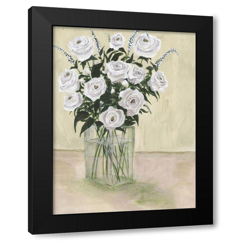 Pale Roses Black Modern Wood Framed Art Print by Willett, Michael