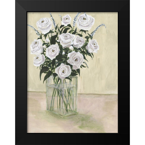 Pale Roses Black Modern Wood Framed Art Print by Willett, Michael