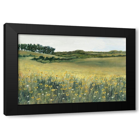 Yellow Meadow Black Modern Wood Framed Art Print by Willett, Michael