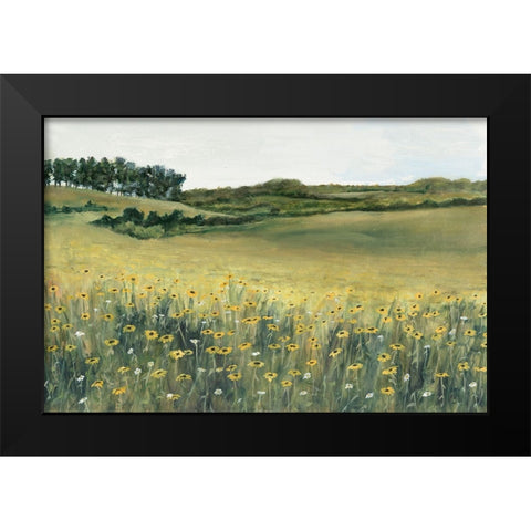 Yellow Meadow Black Modern Wood Framed Art Print by Willett, Michael