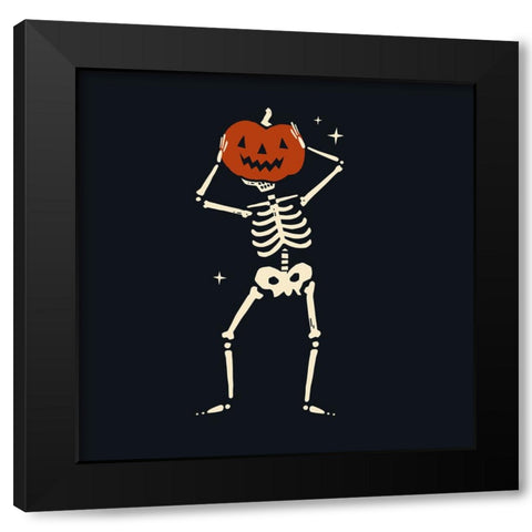 Skeleton Antics II Black Modern Wood Framed Art Print by Barnes, Victoria