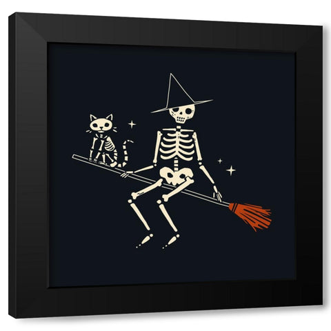 Skeleton Antics III Black Modern Wood Framed Art Print with Double Matting by Barnes, Victoria