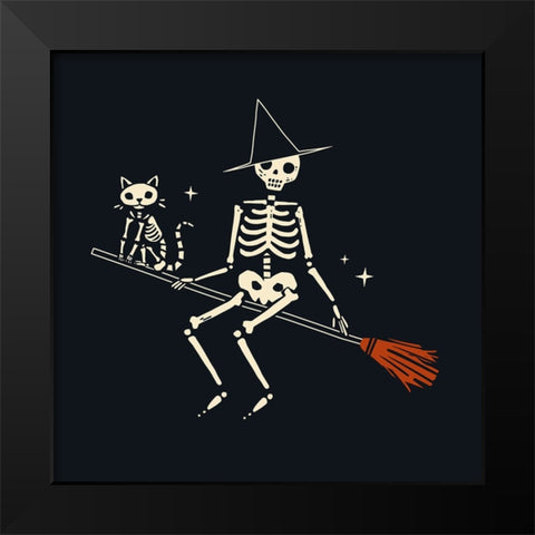 Skeleton Antics III Black Modern Wood Framed Art Print by Barnes, Victoria