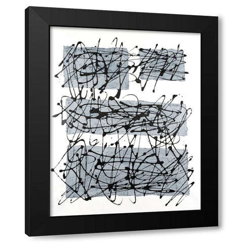 Paynes Blocks II Black Modern Wood Framed Art Print with Double Matting by Willett, Michael