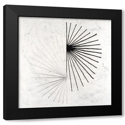 Offset Sunburst II Black Modern Wood Framed Art Print by Willett, Michael