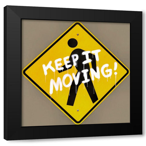 Graffiti Sign I Black Modern Wood Framed Art Print with Double Matting by Saunders, Alonzo