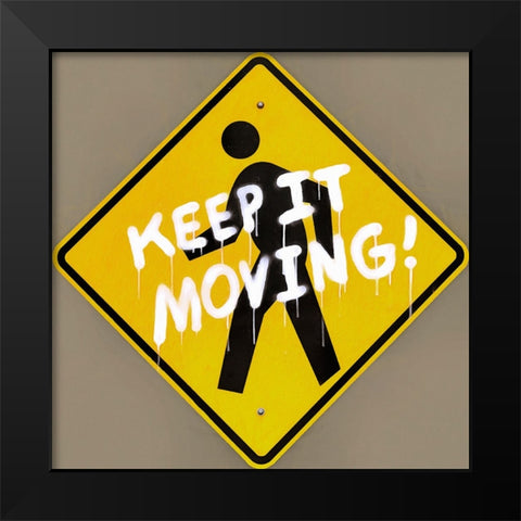 Graffiti Sign I Black Modern Wood Framed Art Print by Saunders, Alonzo