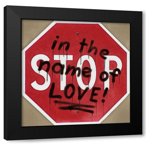 Graffiti Sign II Black Modern Wood Framed Art Print with Double Matting by Saunders, Alonzo
