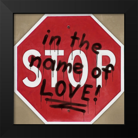 Graffiti Sign II Black Modern Wood Framed Art Print by Saunders, Alonzo