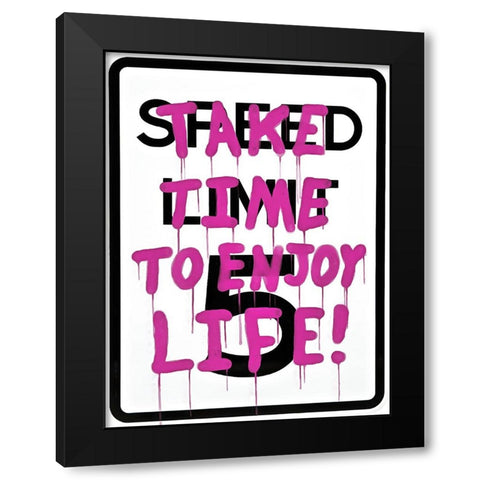 Graffiti Sign IV Black Modern Wood Framed Art Print by Saunders, Alonzo
