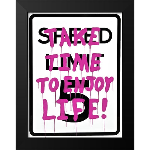 Graffiti Sign IV Black Modern Wood Framed Art Print by Saunders, Alonzo