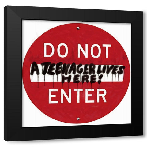 Graffiti Sign VII Black Modern Wood Framed Art Print with Double Matting by Saunders, Alonzo